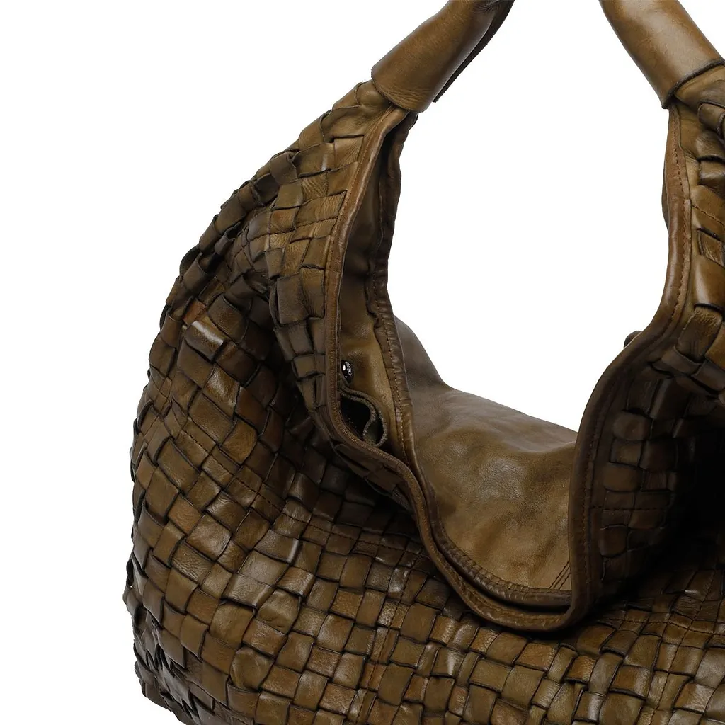 Campomaggi Woven Logo Patch Shoulder Bag