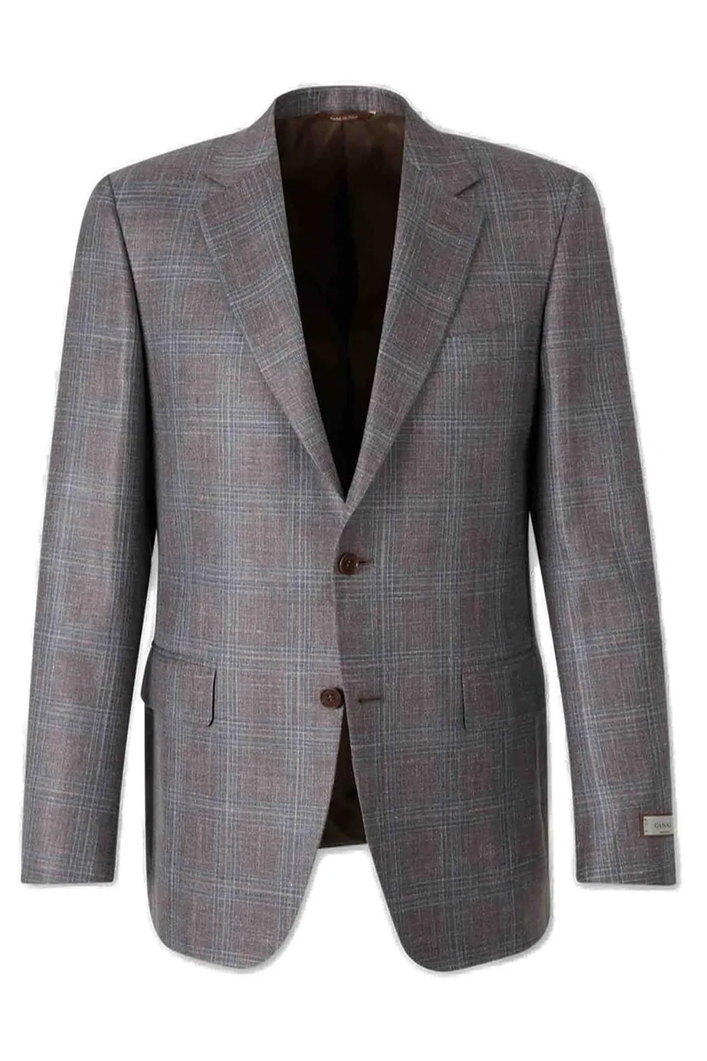 Canali Check Patterned Single Breasted Blazer