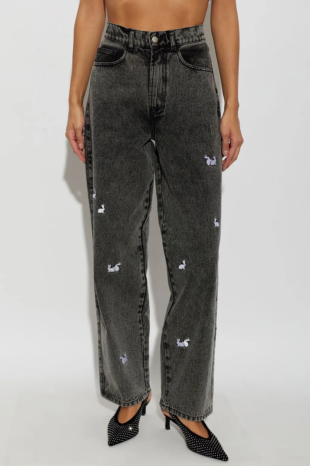 Carne Bollente Embroidered Wide-Leg Jeans