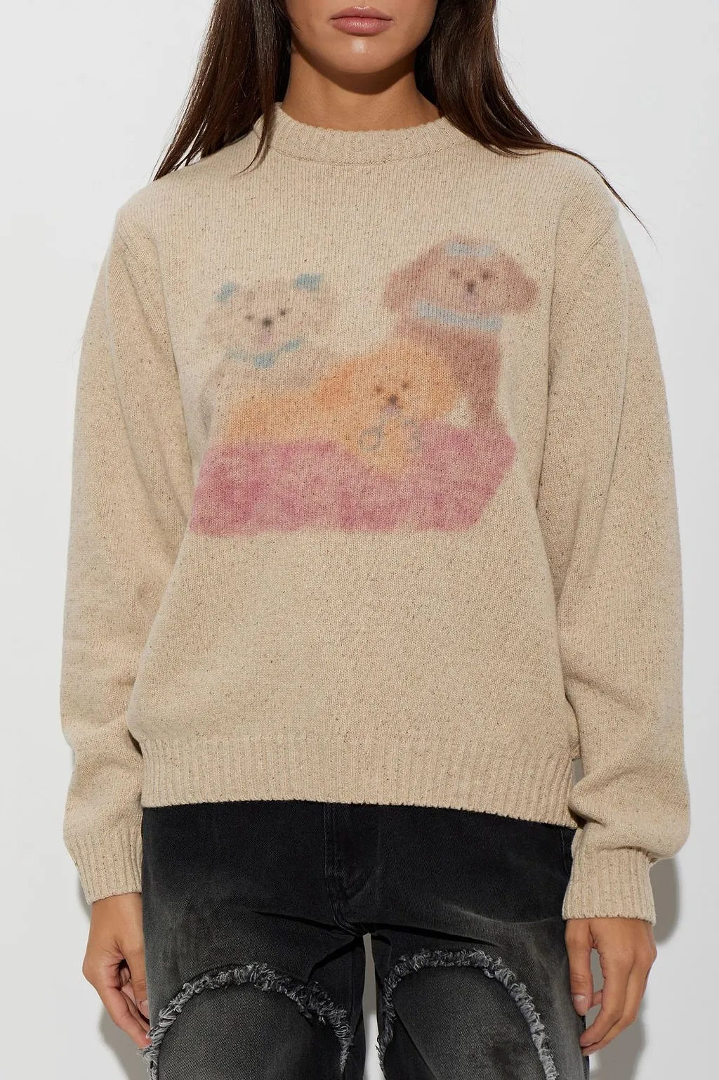 Dog Intarsia Knitted Sweater