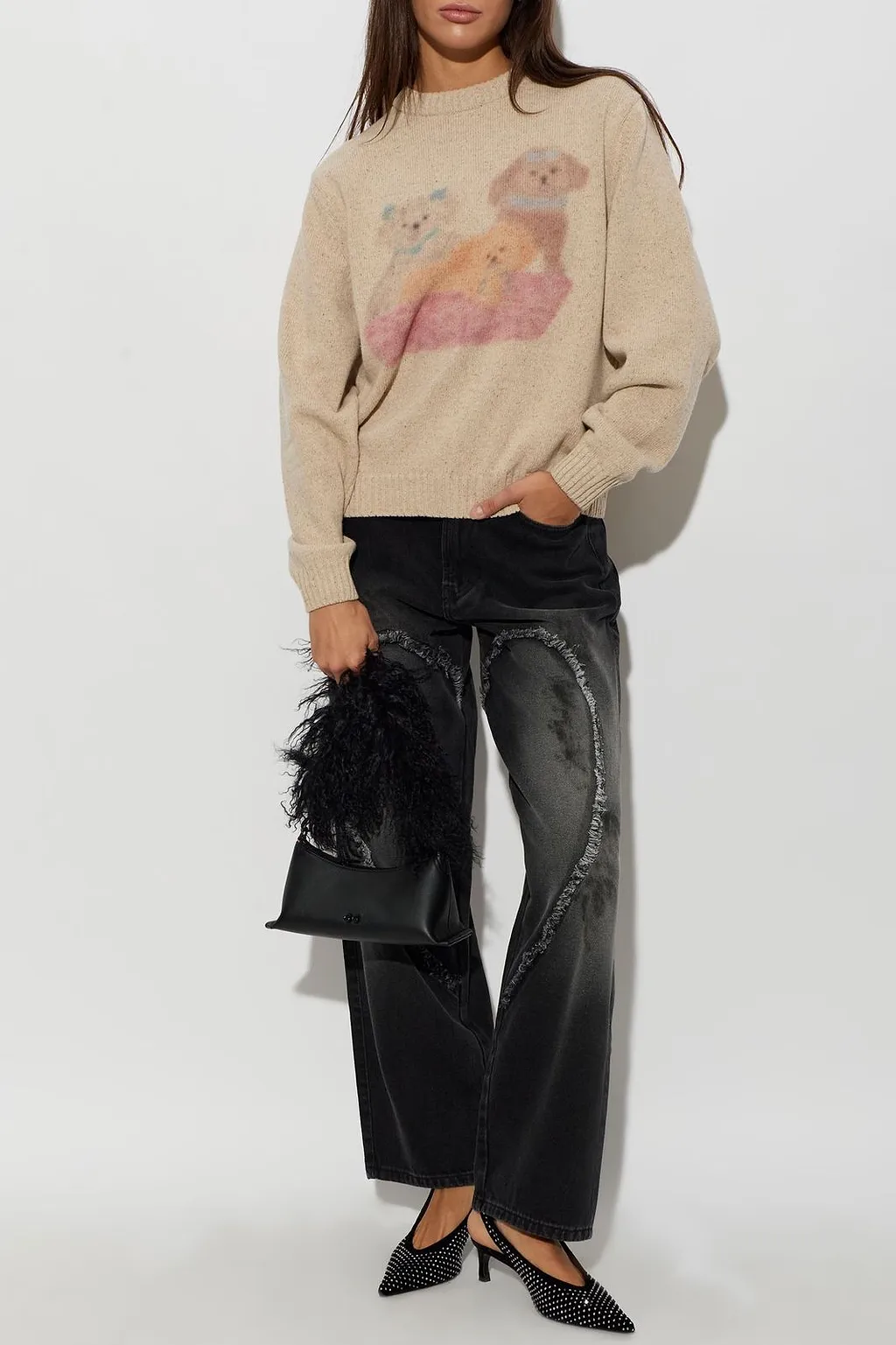 Dog Intarsia Knitted Sweater