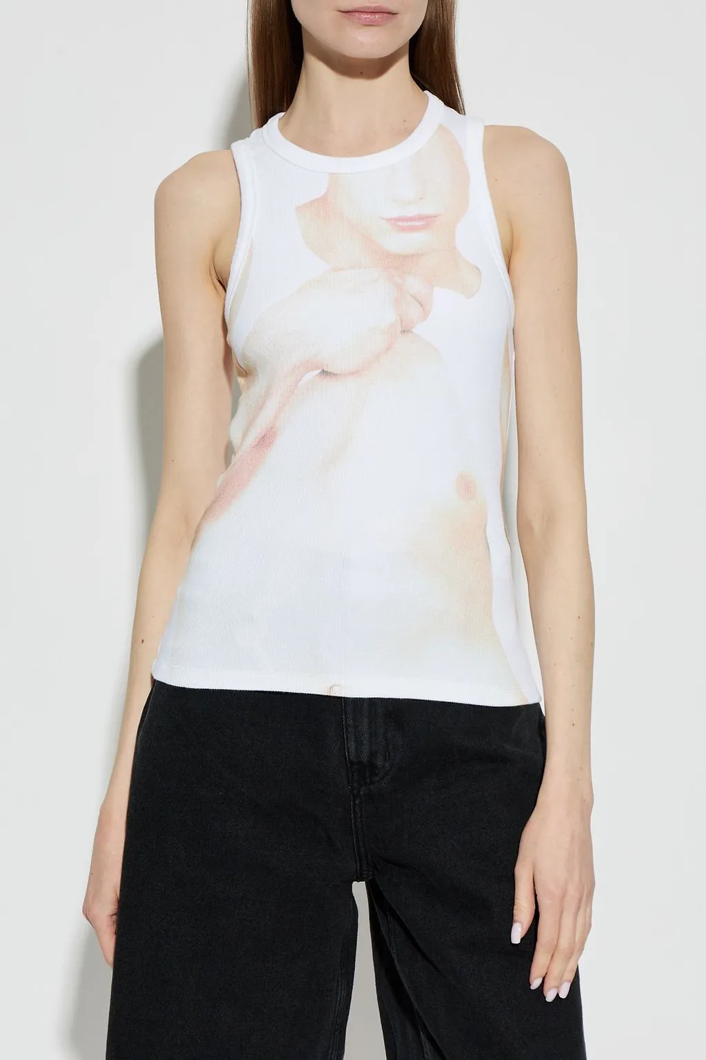 Carne Bollente Ribbed Printed Knitted Top