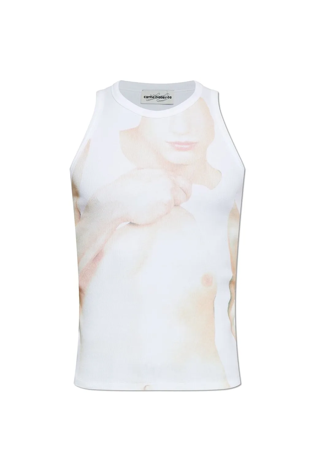 Carne Bollente Ribbed Printed Knitted Top