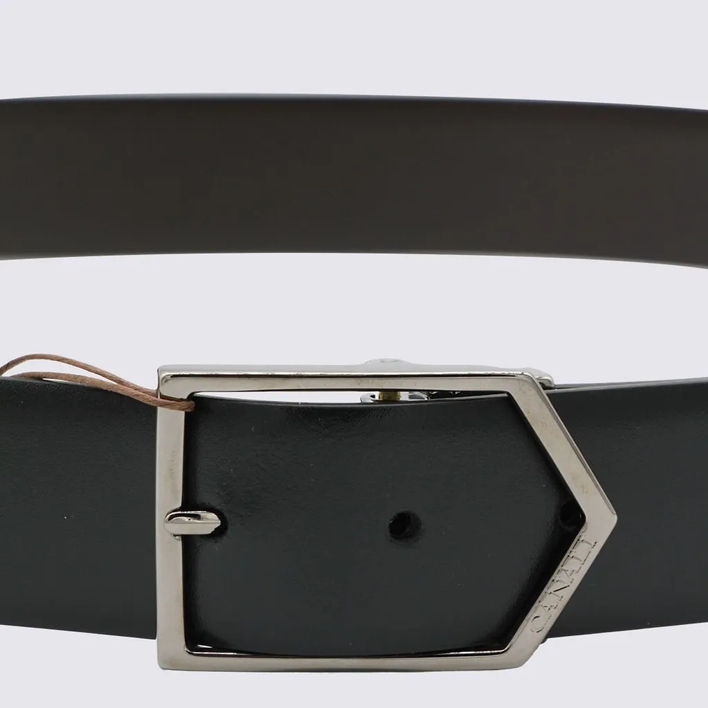 Canali Geometric Buckle Belt