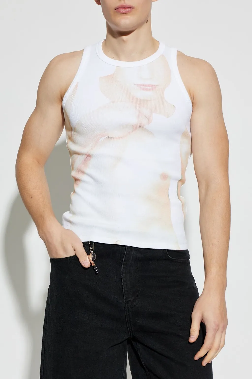 Carne Bollente Ribbed Printed Knitted Top