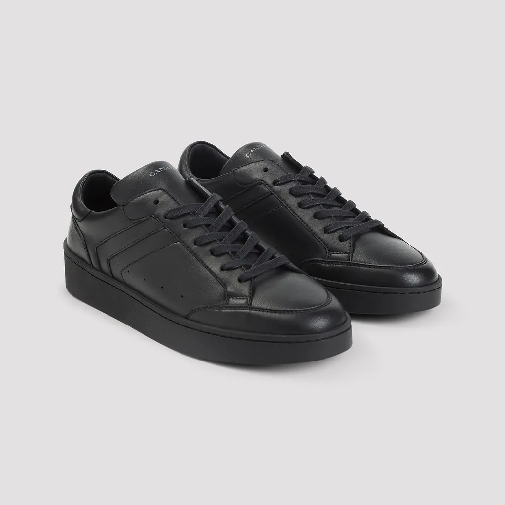 Canali Leather Low-Top Sneakers