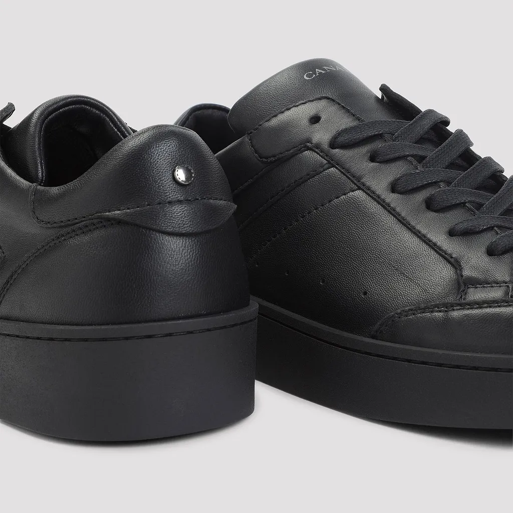 Canali Leather Low-Top Sneakers