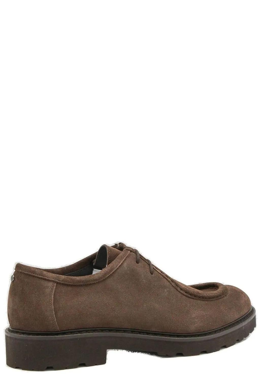 Canali Round-Toe Lace-Up Flat Shoes