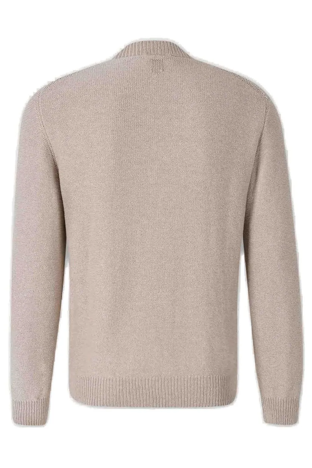 Canali Structured Patterned V-Neck Jumper