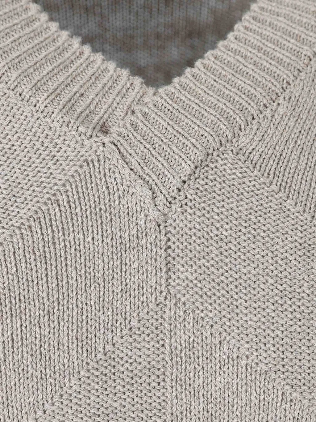 Canali Structured Patterned V-Neck Jumper