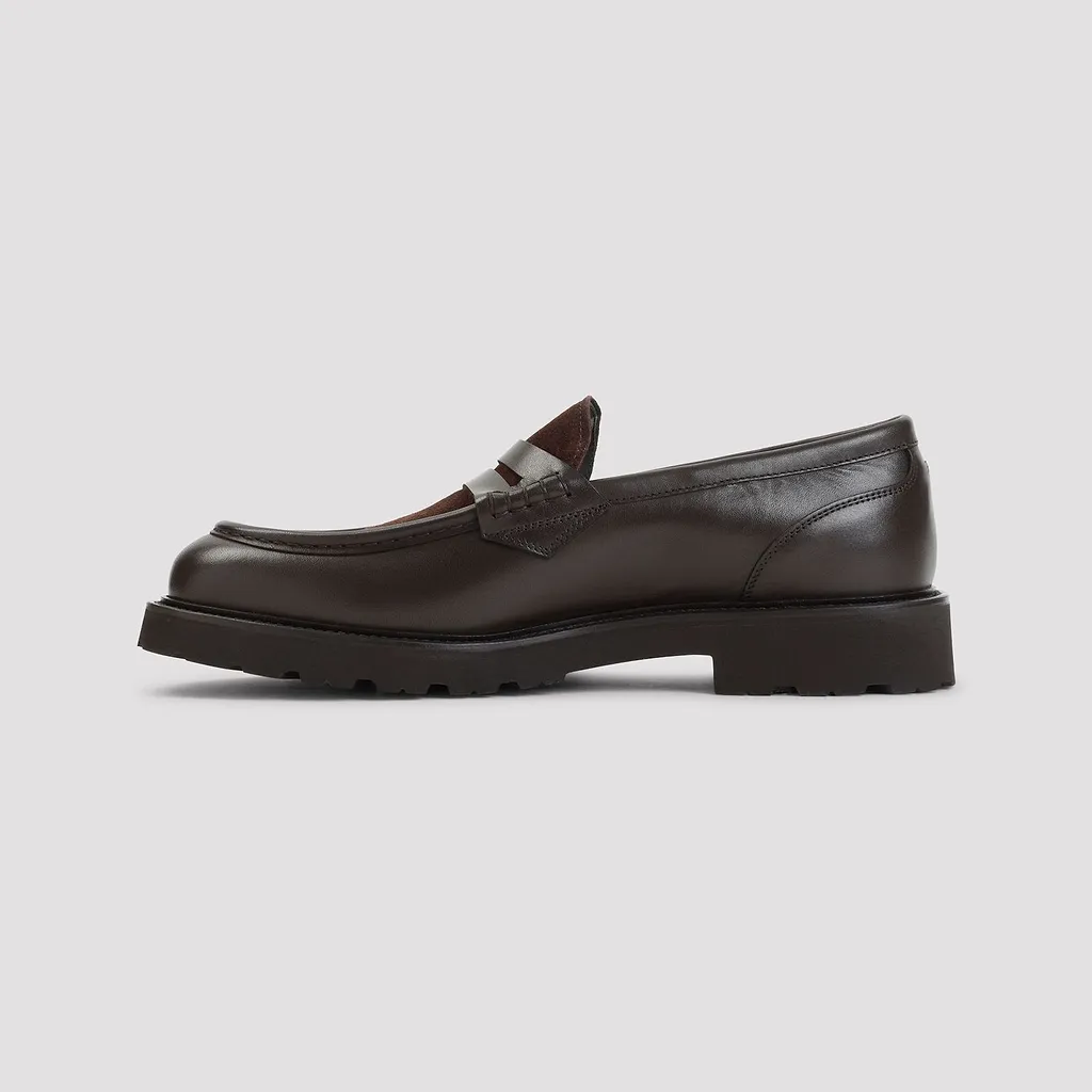 Canali Suede Trim Penny Loafers
