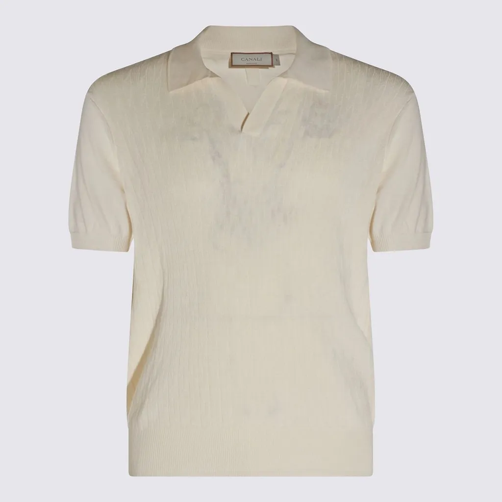 Canali Textured Knit Polo Top
