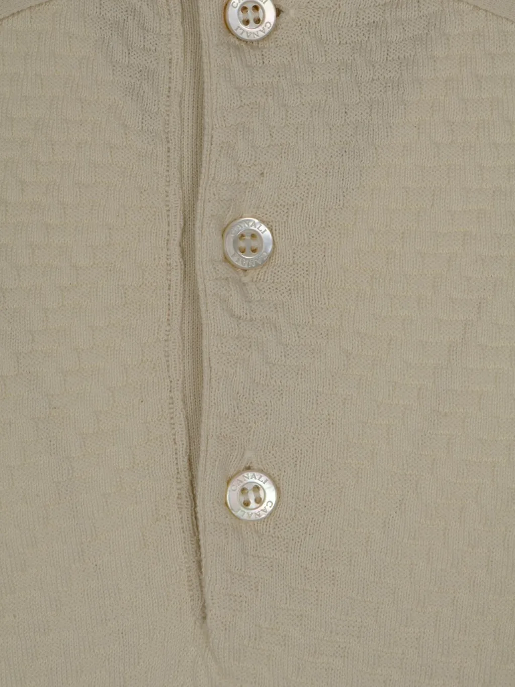 Canali Textured Knit Polo Top