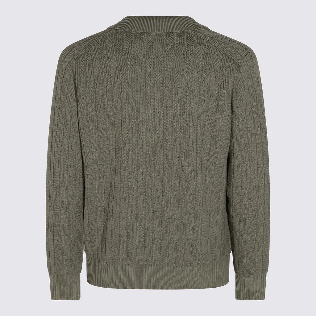 Canali Textured Polo Knitted Sweater