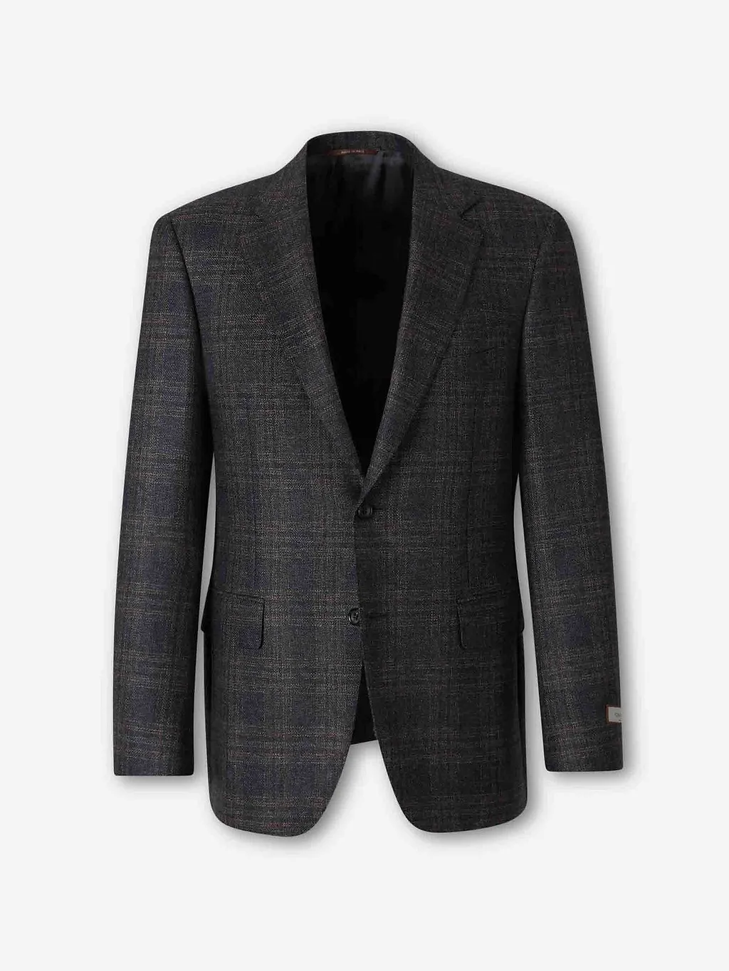 Canali V-Neck Check Patterned Jacket