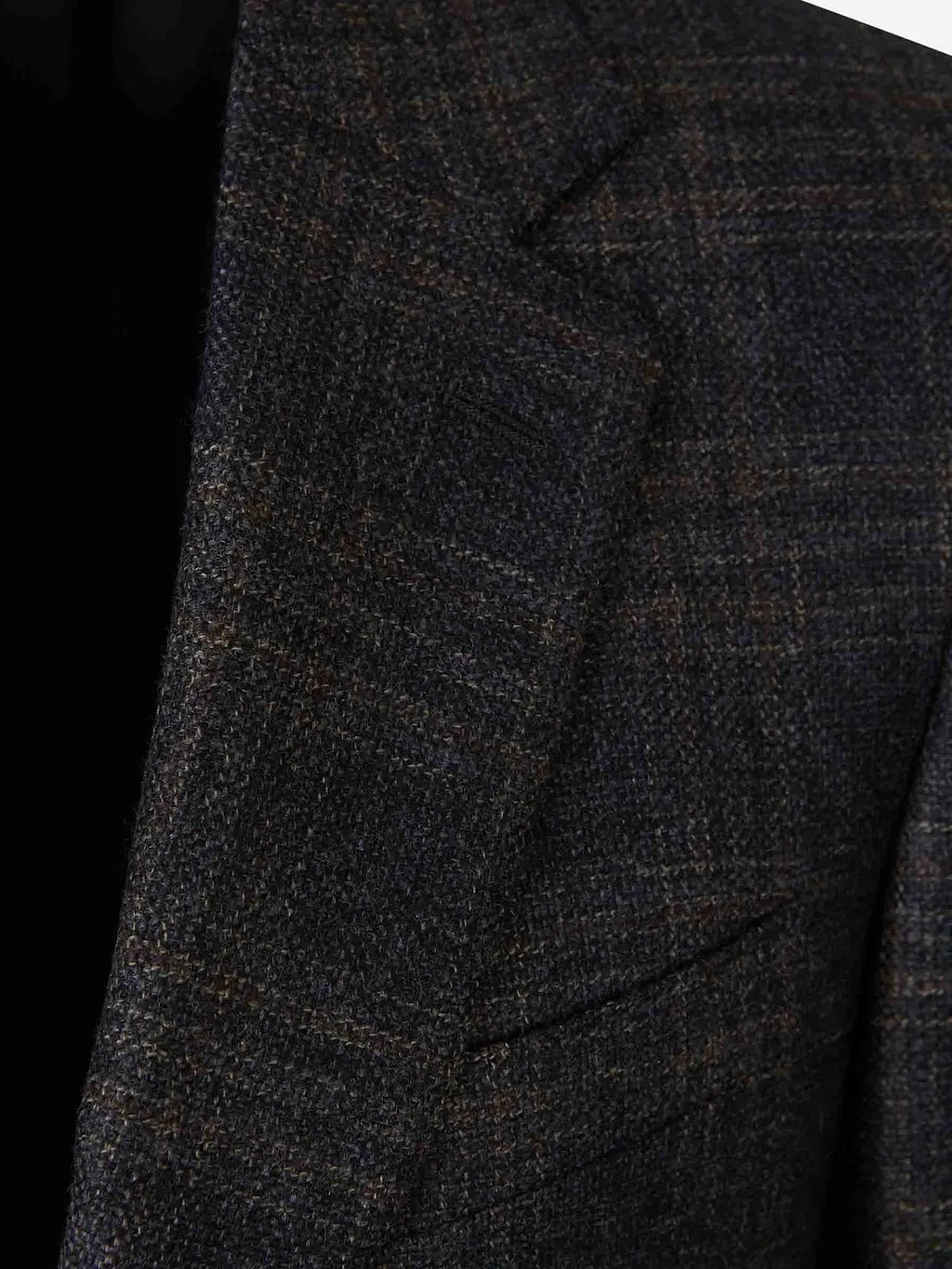 Canali V-Neck Check Patterned Jacket