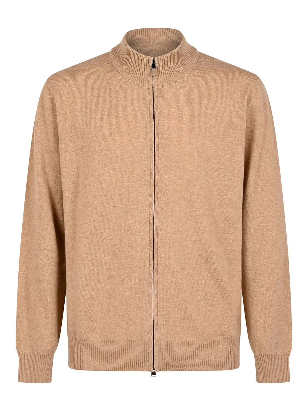 Canali Zip-Up Stand Collar Cardigan