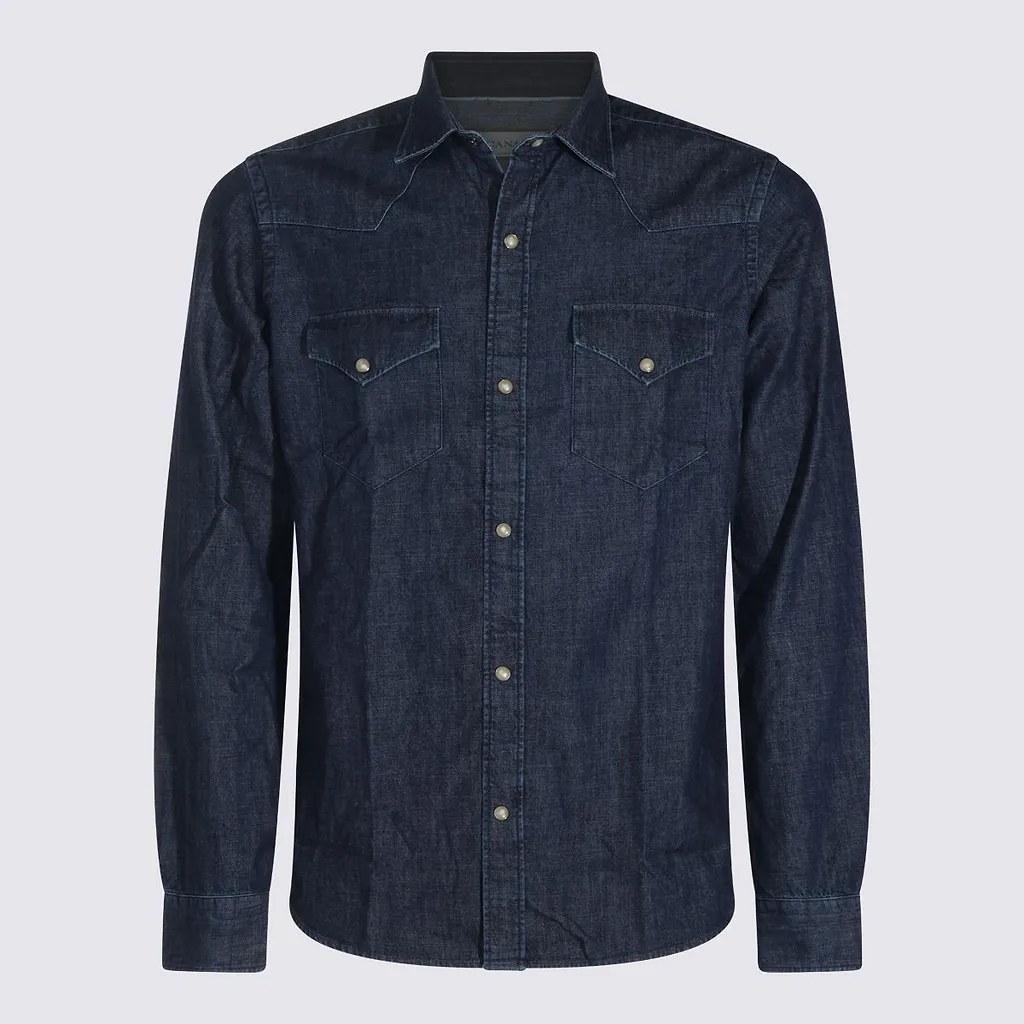 Canali Western Denim Shirt