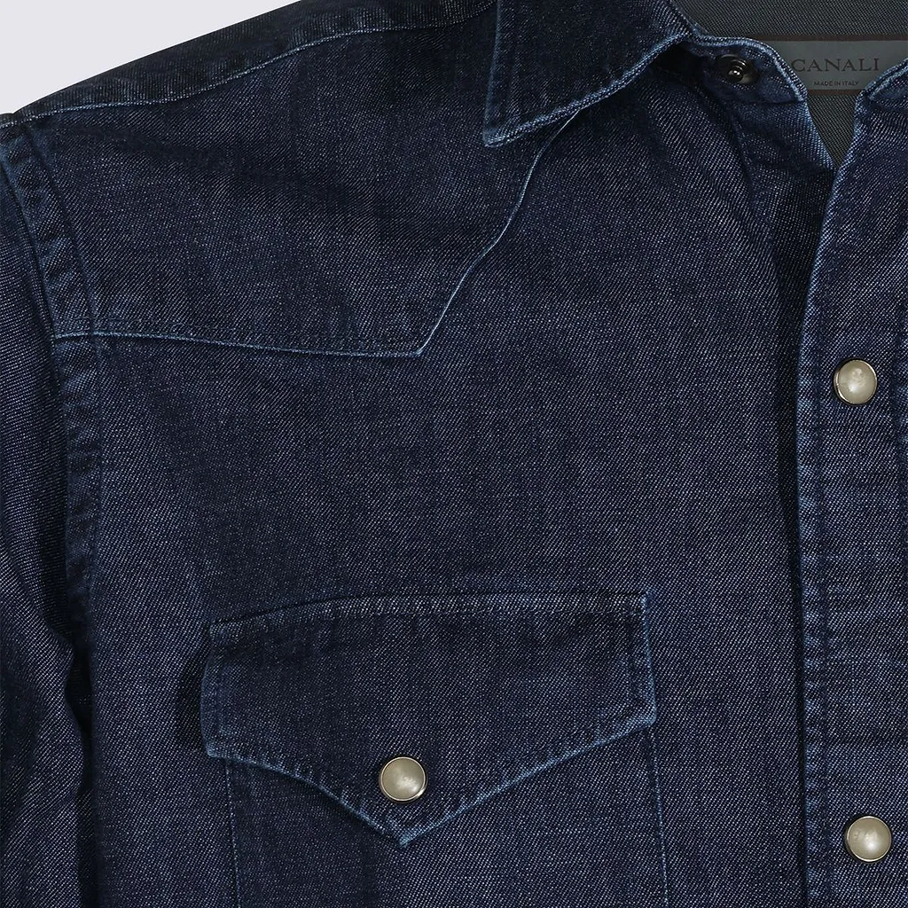 Canali Western Denim Shirt