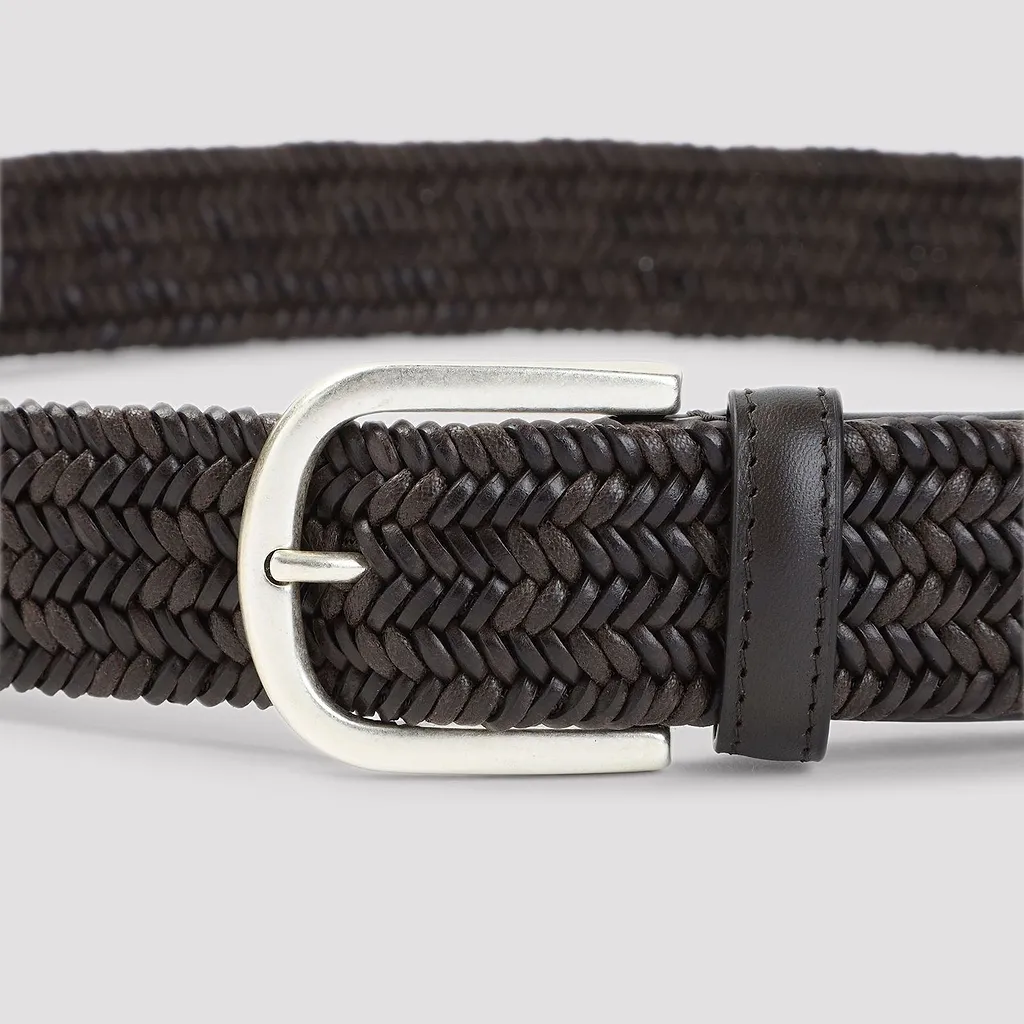 Canali Woven Leather Belt