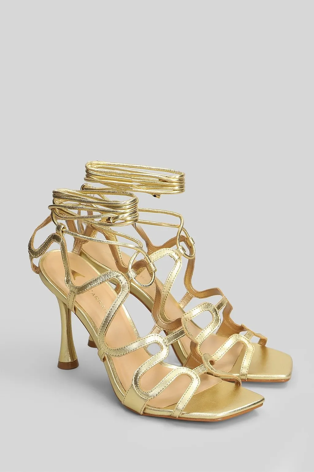 Carrano Tie-Fastened Square Toe Strappy Sandals