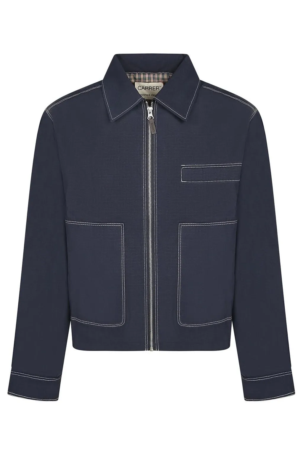 Carrer Contrast Stitch Zip Jacket