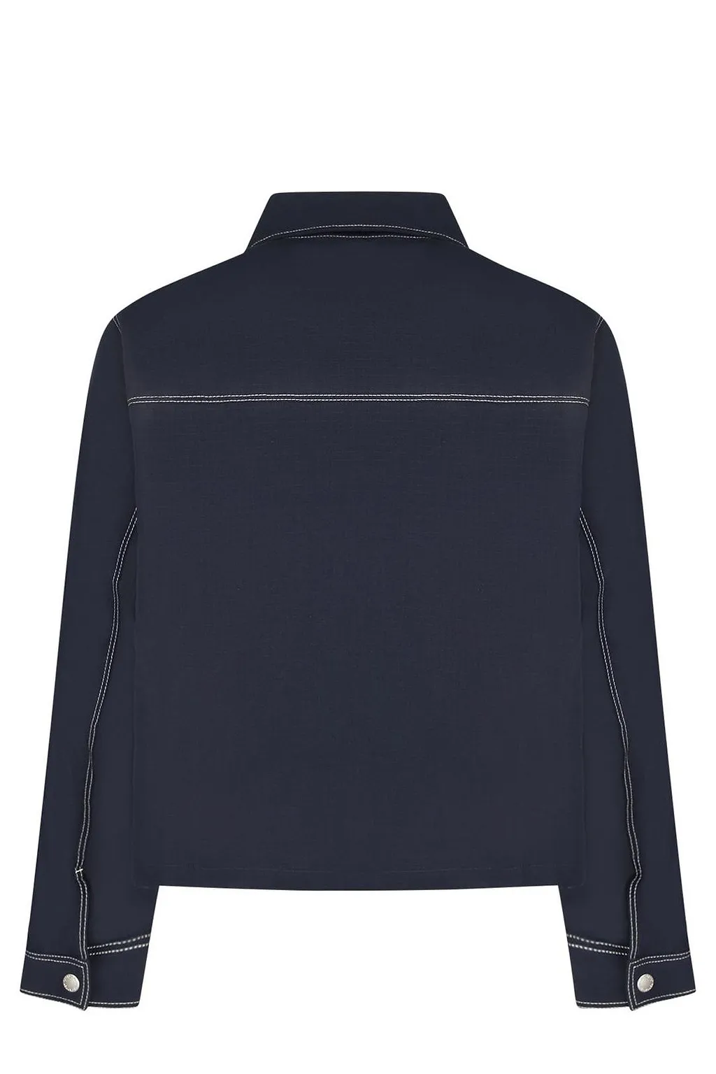 Carrer Contrast Stitch Zip Jacket
