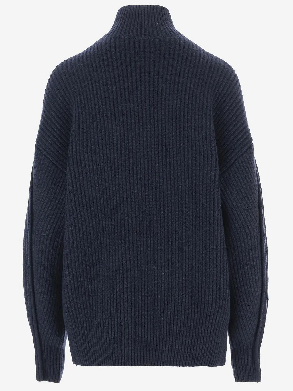 Ribbed High Neck Knitted Sweater