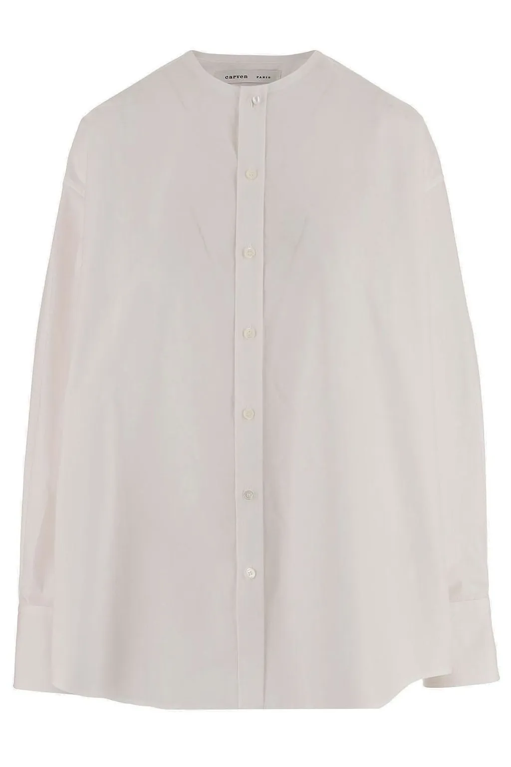 Carven Poplin Collarless Shirt