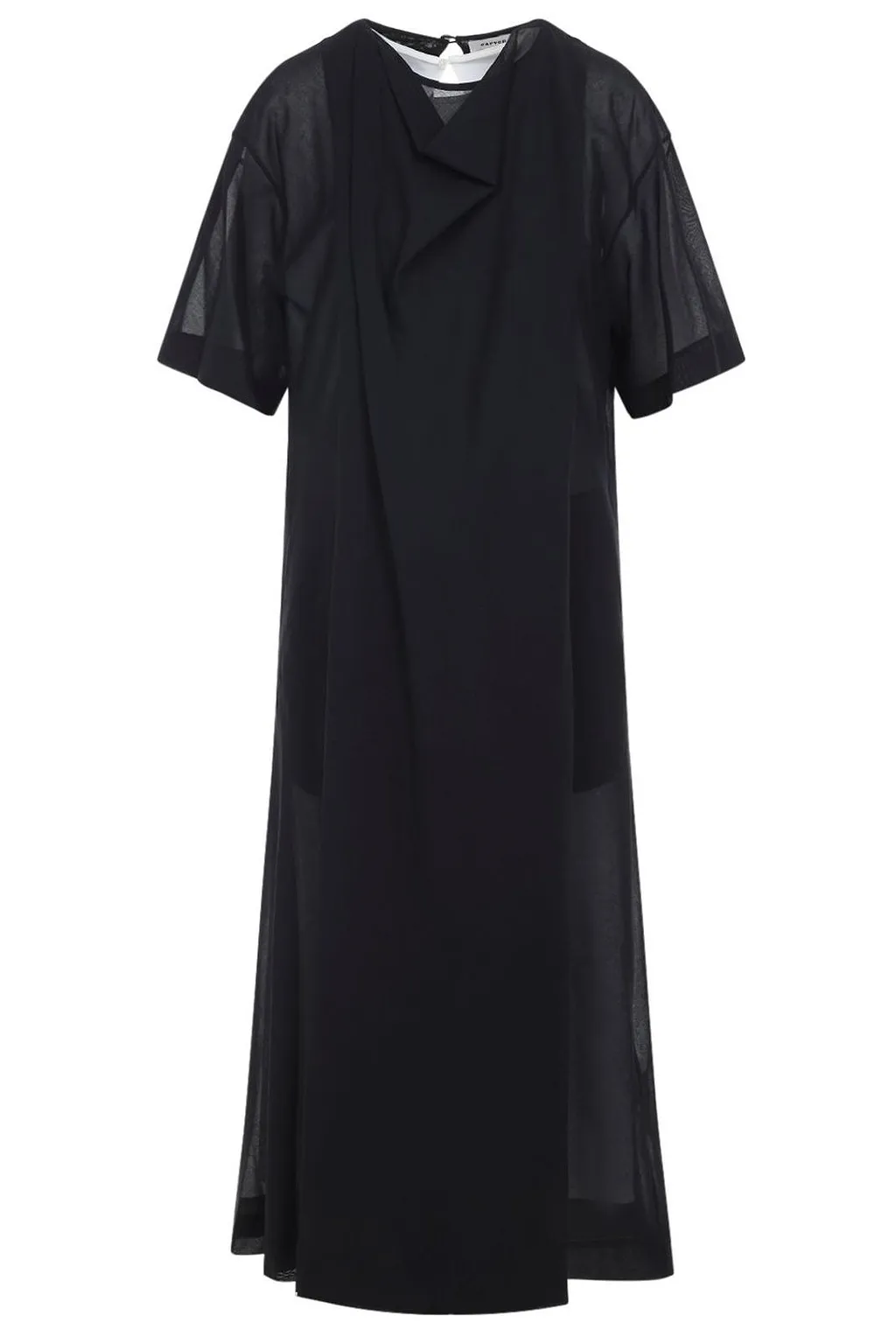 Carven Sheer Draped Midi Dress