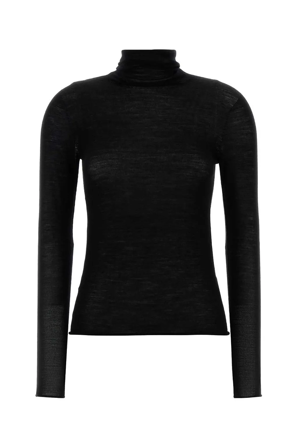 Sheer Turtleneck Knitted Sweater