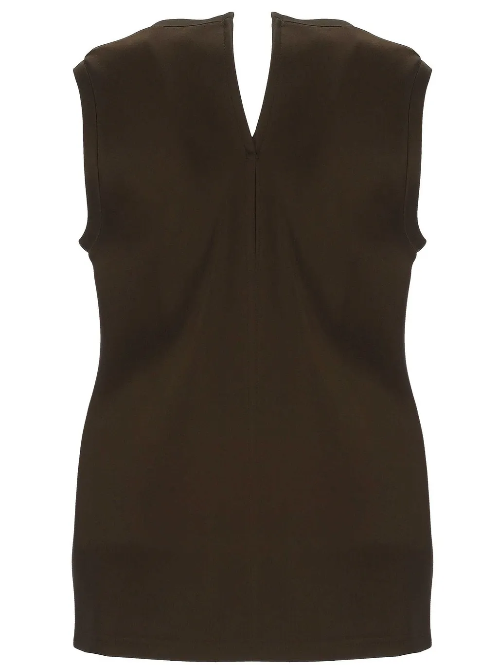Carven Sleeveless Split-Neck Top