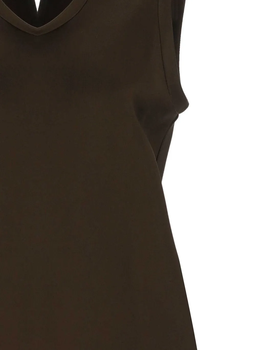 Carven Sleeveless Split-Neck Top