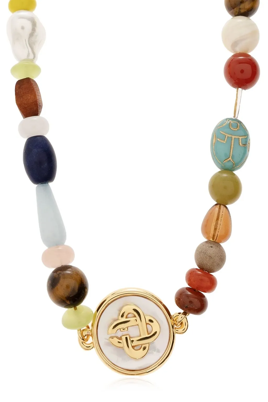 Beaded Medallion Short Necklace