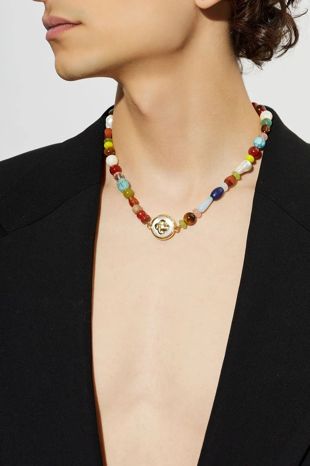 Beaded Medallion Short Necklace