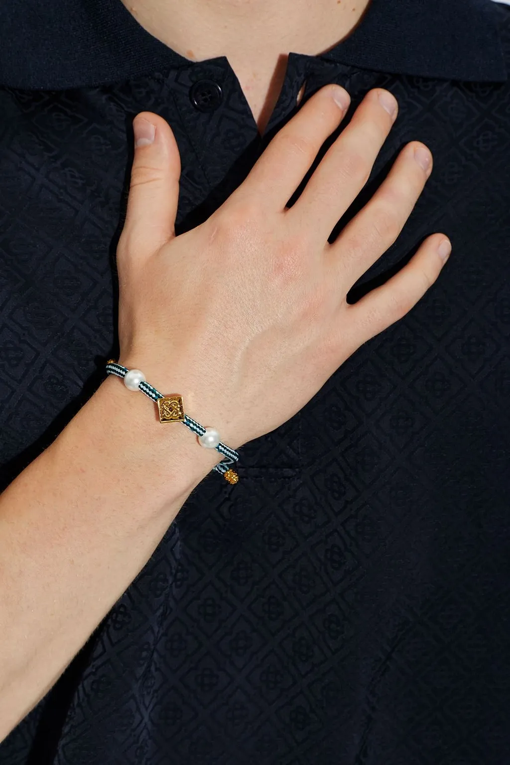 Casablanca Braided Cord Pearl Bracelet