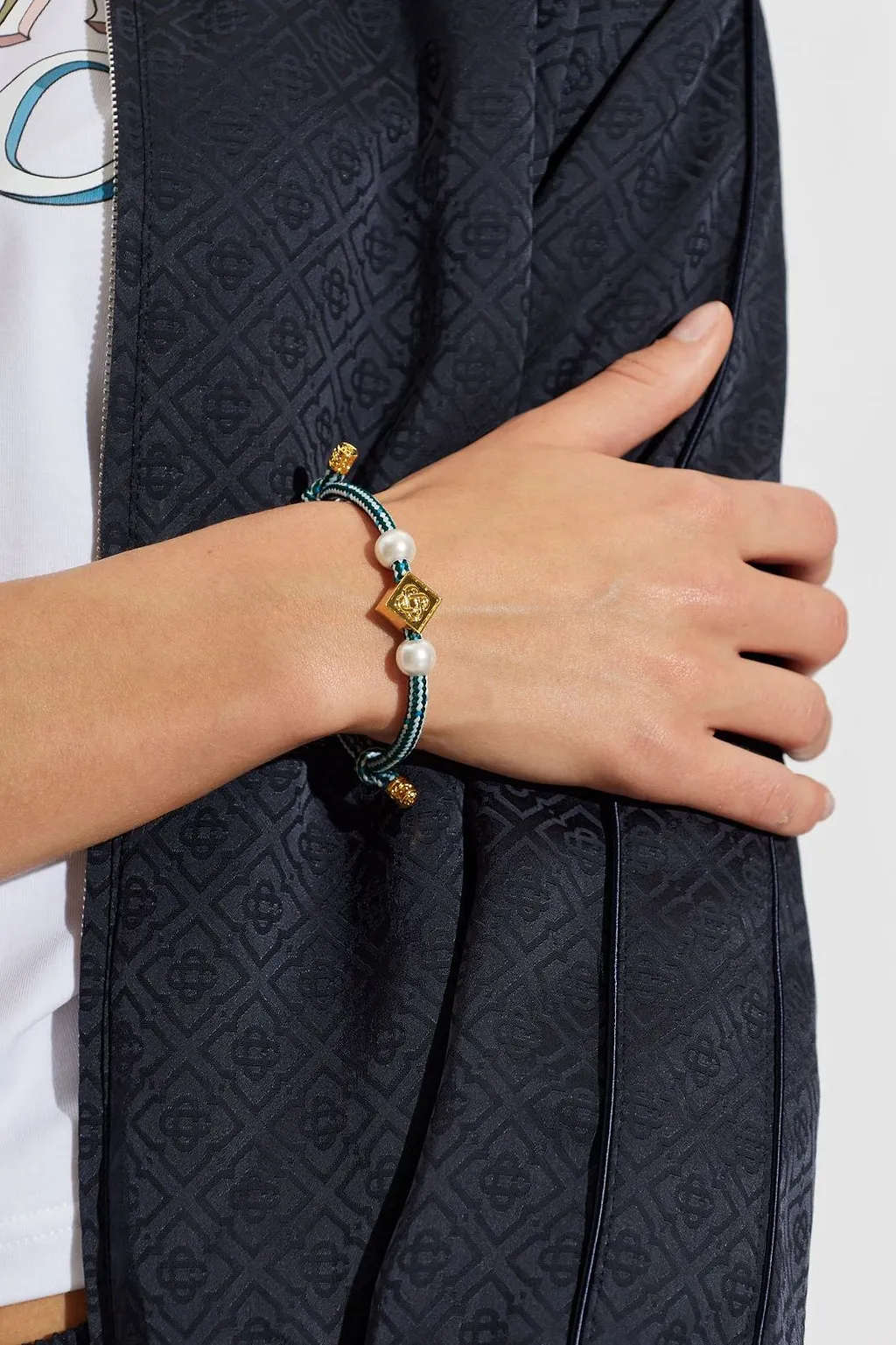 Casablanca Braided Cord Pearl Bracelet