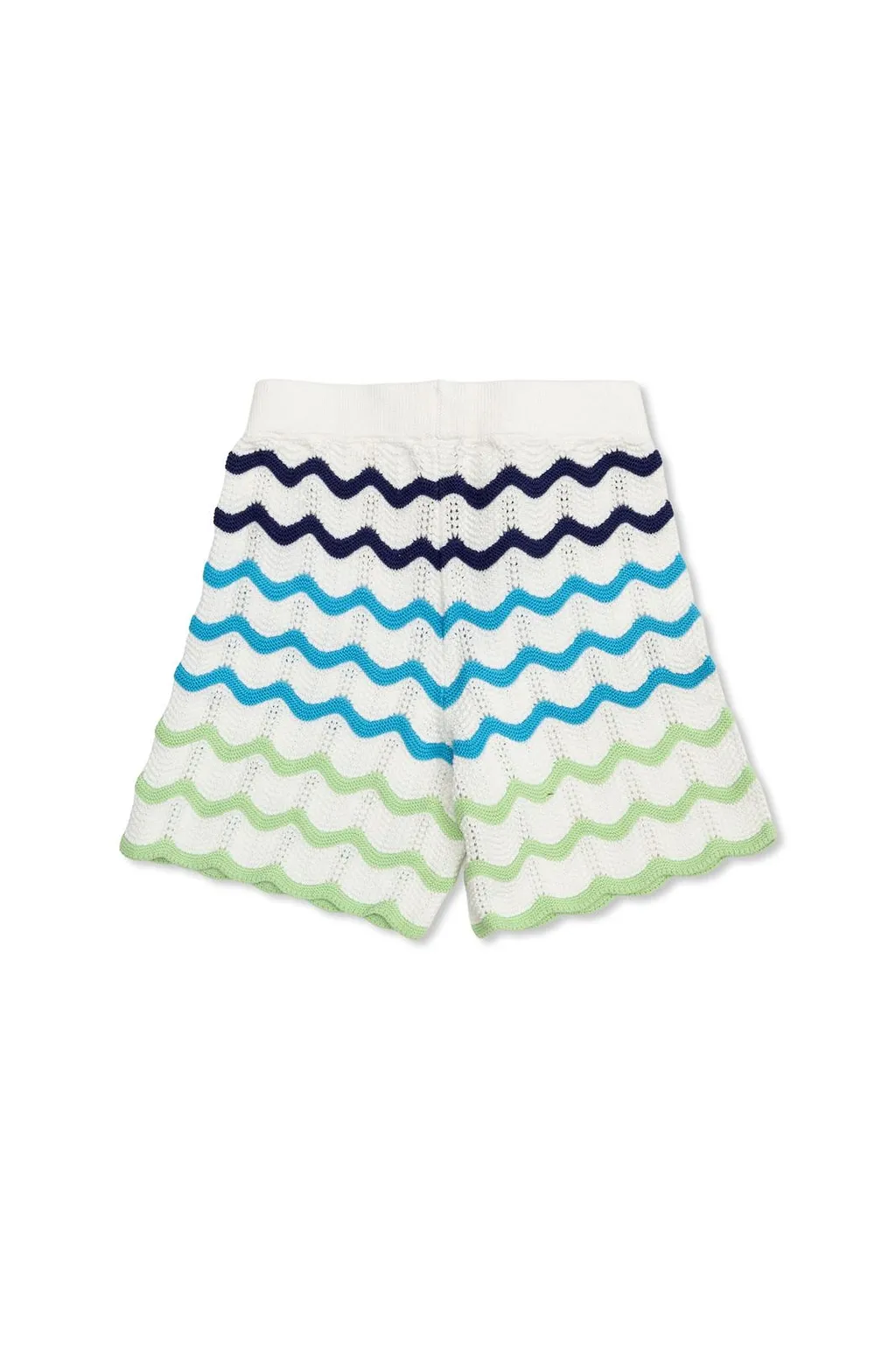 Casablanca Kids Crocheted Wave-Knit Shorts