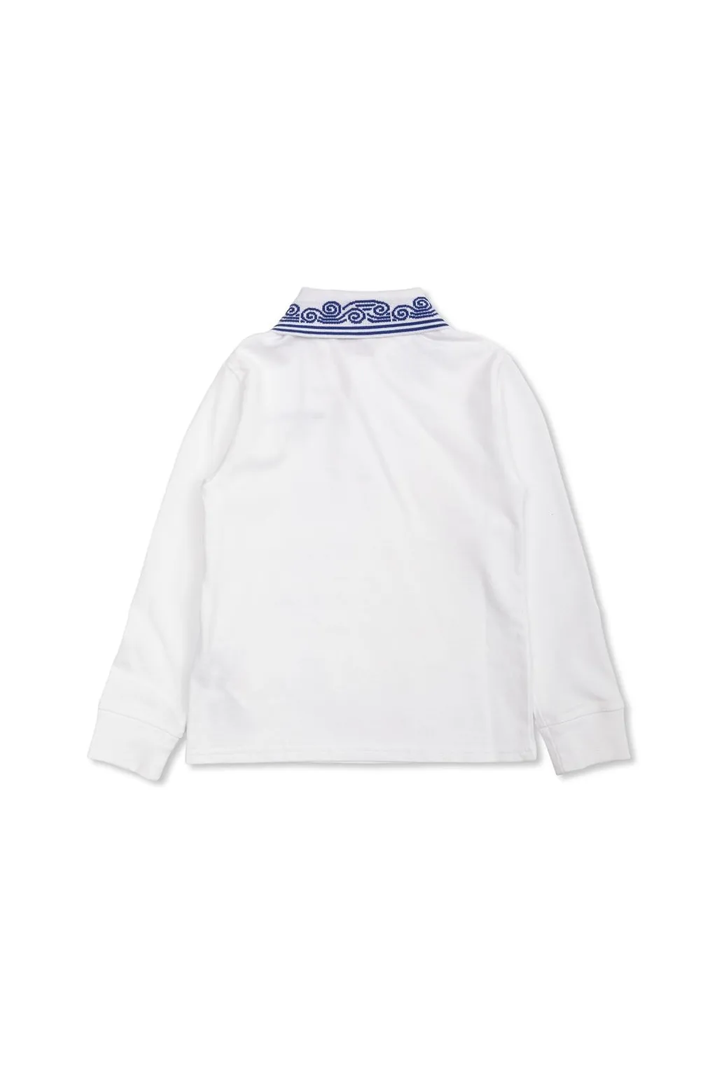 Casablanca Kids Logo Collar Long Sleeve Polo Shirt
