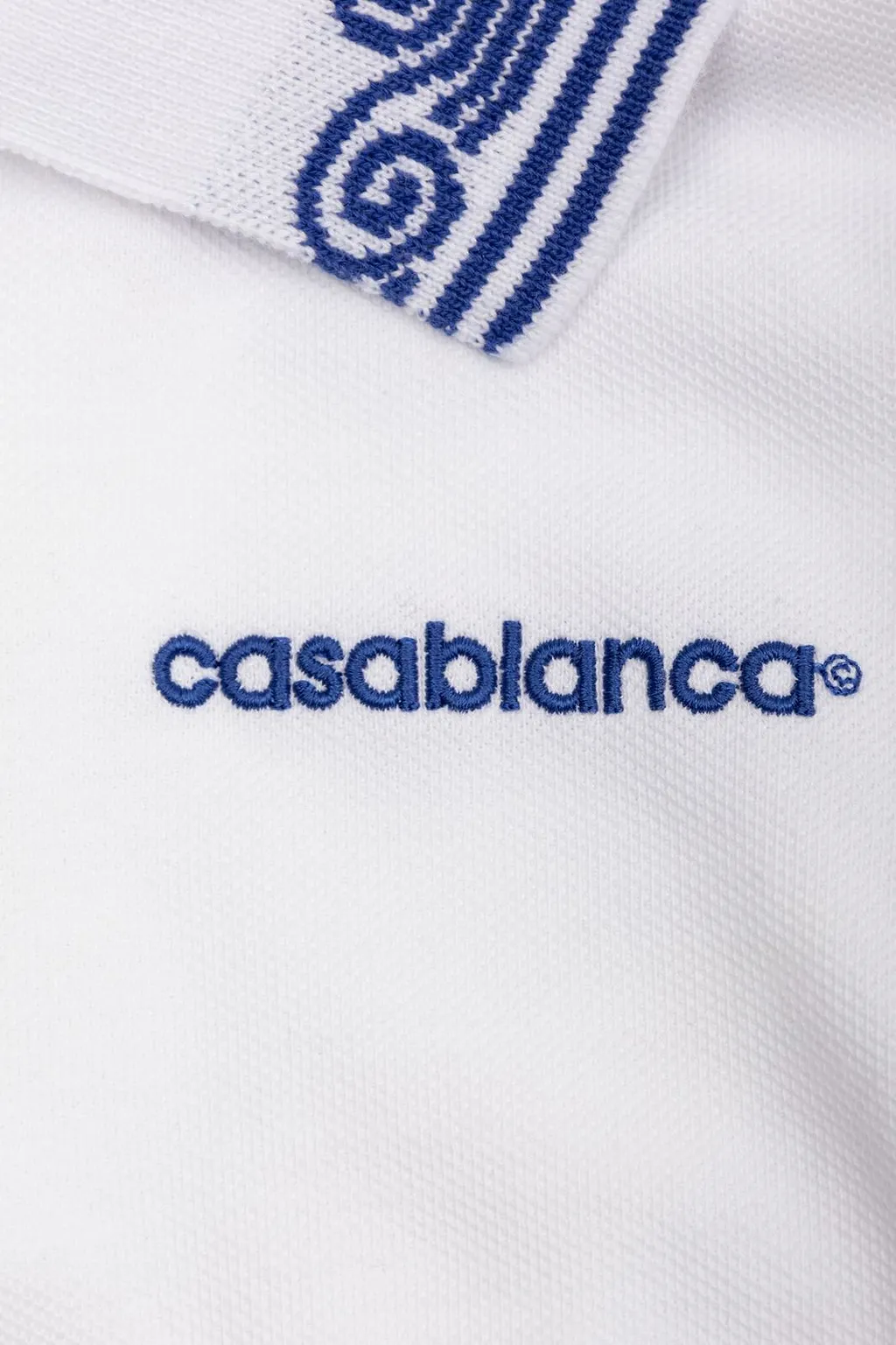 Casablanca Kids Logo Collar Long Sleeve Polo Shirt