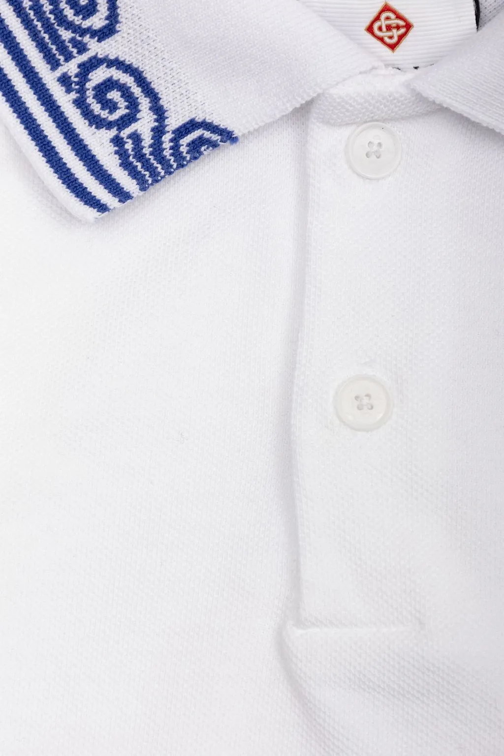 Casablanca Kids Logo Collar Long Sleeve Polo Shirt