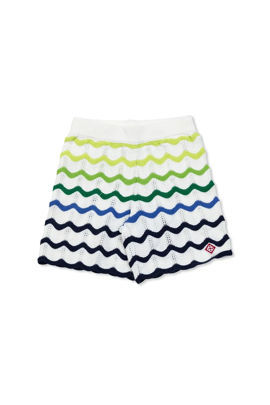 Casablanca Kids Logo Patch Wave Knitted Shorts