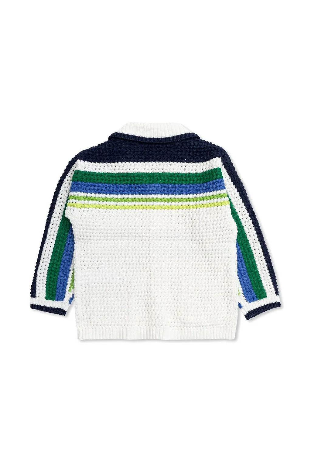 Casablanca Kids Logo Patch Striped Cardigan