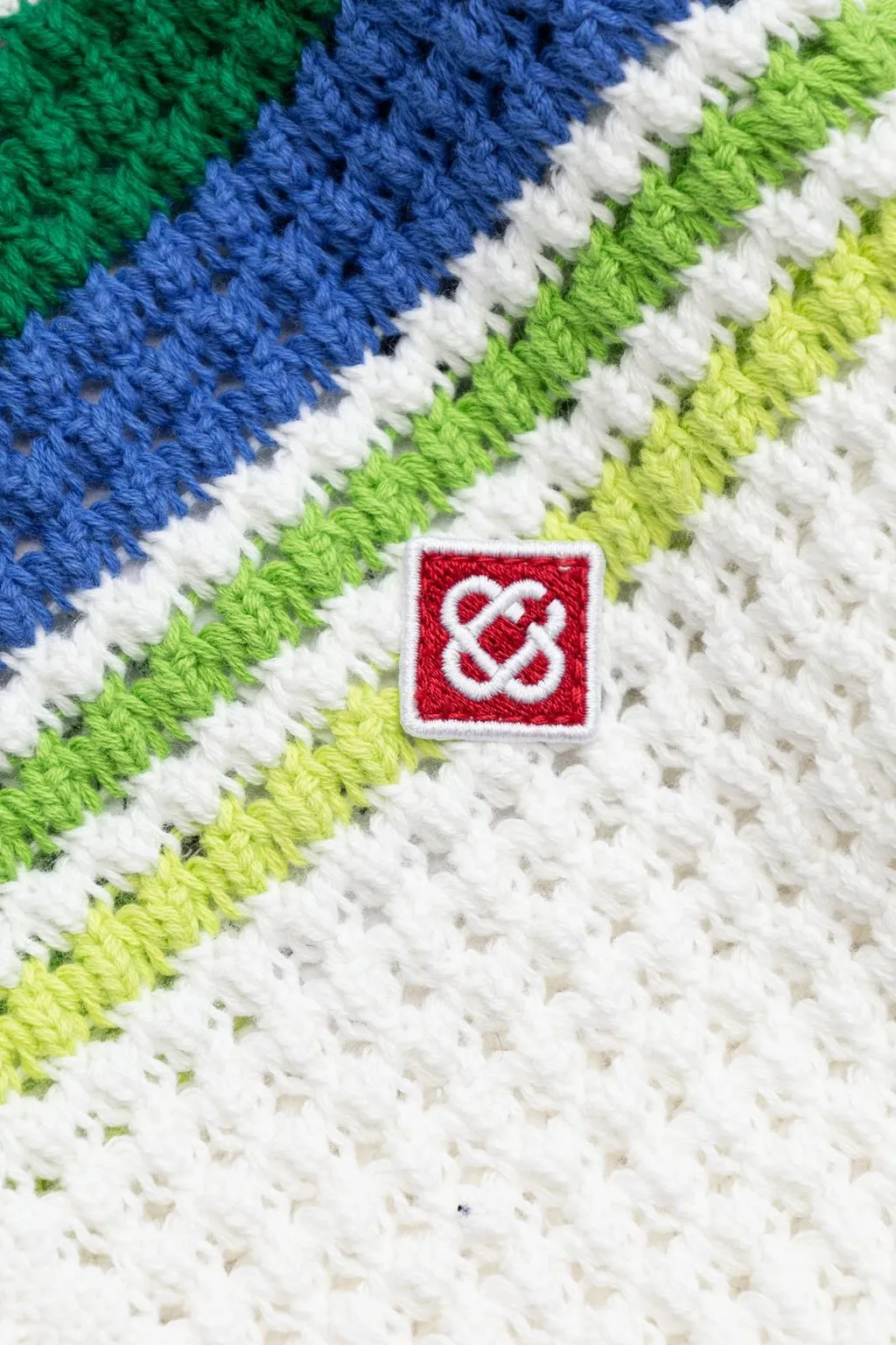 Casablanca Kids Logo Patch Striped Cardigan