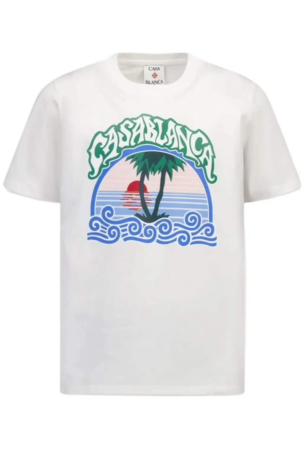 Casablanca Kids Palm Tree Emblem Short Sleeved T-Shirt