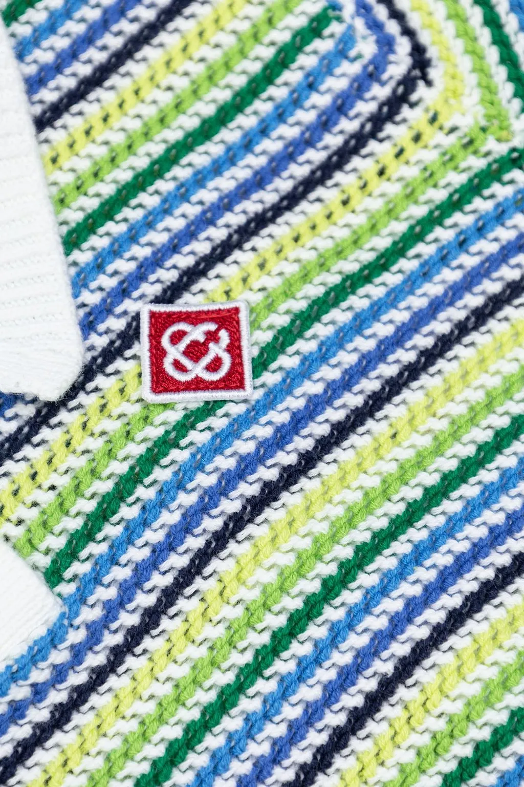 Casablanca Kids Textured Striped Polo Shirt