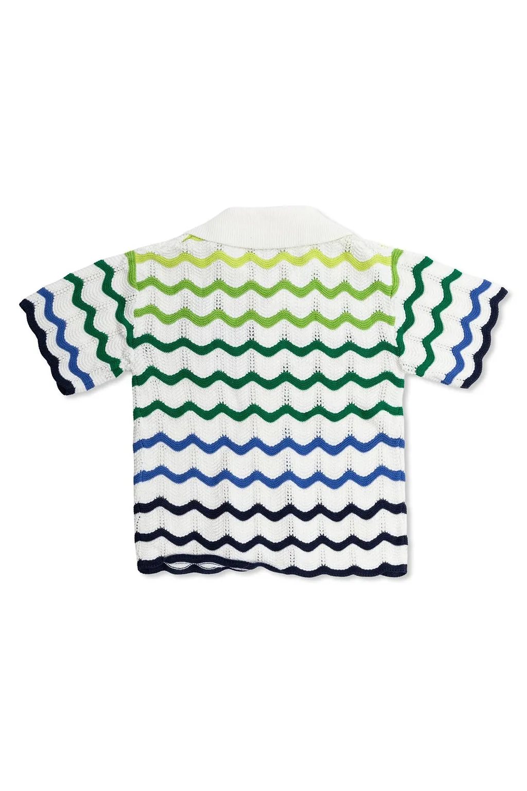 Wave Knitted Short Sleeved Shirt