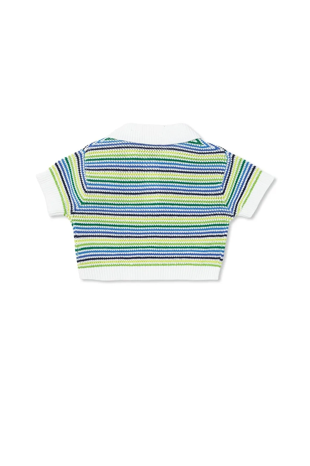 Casablanca Kids Textured Striped Polo Shirt