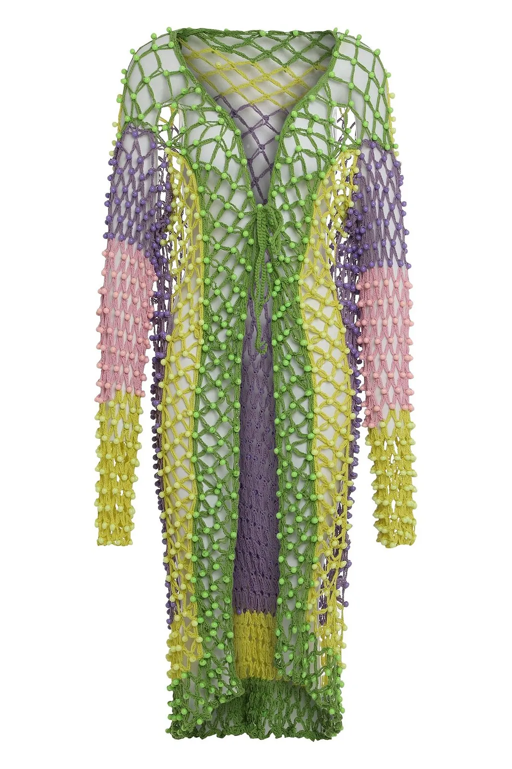 Celia B Long Openwork Knit Cardigan