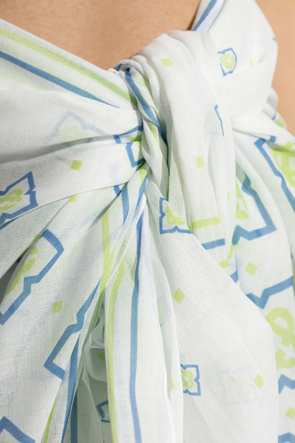 Monogram Printed Asymmetric Pareo
